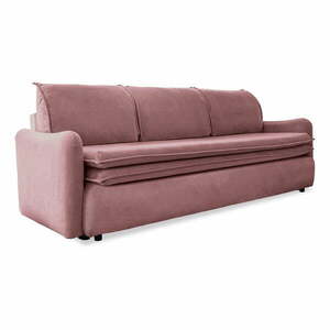 Tender Eddie rózsaszín kinyitható bársony kanapé - Miuform kép