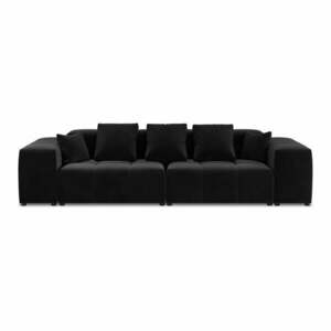 Fekete bársony kanapé 320 cm Rome Velvet - Cosmopolitan Design kép