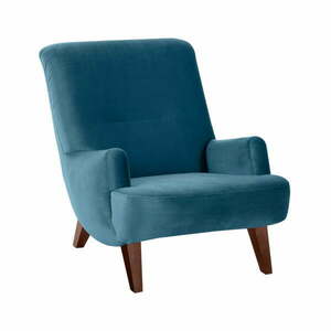 Brandford Suede petróleum kék fotel barna lábakkal - Max Winzer kép