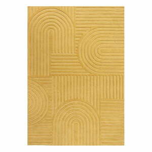 Zen Garden sárga gyapjú szőnyeg, 120 x 170 cm - Flair Rugs kép