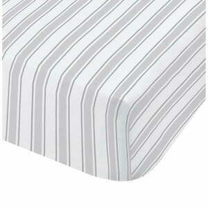 Check And Stripe szürke-fehér pamut ágyneműhuzat, 90 x 190 cm - Bianca kép