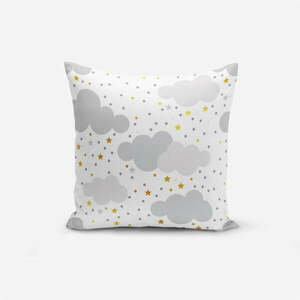 Grey Clouds With Points Stars pamutkeverék párnahuzat, 45 x 45 cm - Minimalist Cushion Covers kép