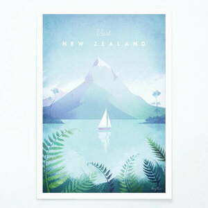 Poszter New Zealand, 30x40 cm - Travelposter kép