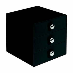 Drawer fekete rendszerező doboz, 3 fiókkal - InterDesign kép