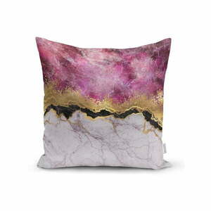 Marble With Pink And Gold párnahuzat, 45 x 45 cm - Minimalist Cushion Covers kép