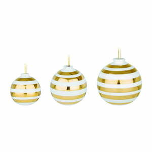 Omaggio 3 db fehér kerámia karácsonyfadísz aranyszínű részletekkel - Kähler Design kép