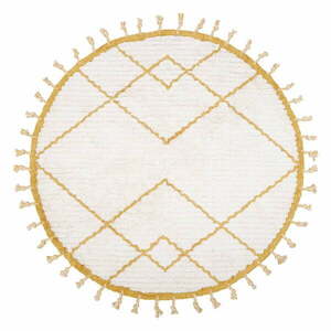 Come fehér-sárga pamut kézzel készített szőnyeg, ø 120 cm - Nattiot kép
