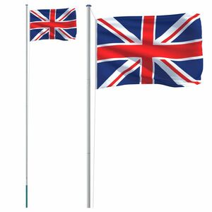 vidaXL alumínium brit zászló és rúd 6, 23 m kép