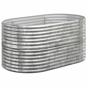 vidaXL ezüstszínű porszórt acél kerti magaságyás 152x80x68 cm kép
