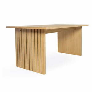 Étkezőasztal tölgyfa dekoros asztallappal 90x160 cm Stripe – Woodman kép