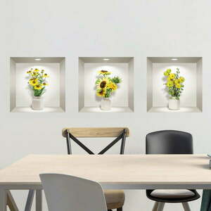 Yellow Flowers 3 db-os 3D falmatrica szett - Ambiance kép