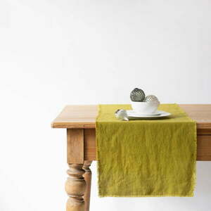 Classic zöld len asztali futó, 40 x 150 cm - Linen Tales kép