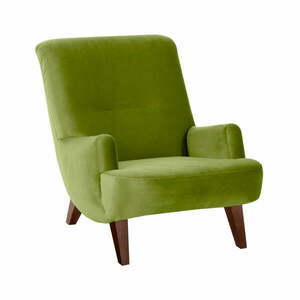 Brandford Suede zöld fotel barna lábakkal - Max Winzer kép