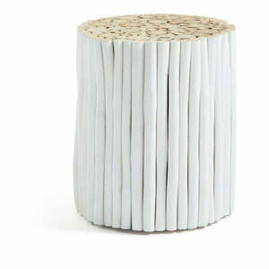 Filippo fehér teakfa tárolóasztal, ⌀ 35 cm - Kave Home kép