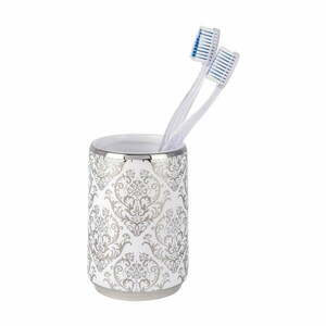 Barock szürke-fehér fogkefetartó pohár - Wenko kép