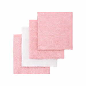 4 db-os rózsaszín és fehér bambusz mosdókendő szett - T-TOMI kép