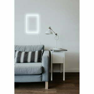 Rectangle fehér világító fali dekoráció, 30 x 40 cm - Candy Shock kép