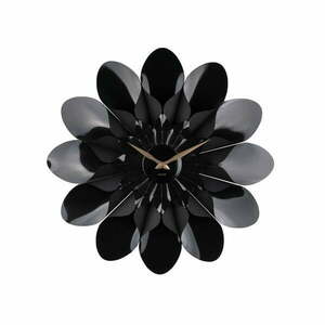 Flower fekete falióra, ø 60 cm - PT Living kép