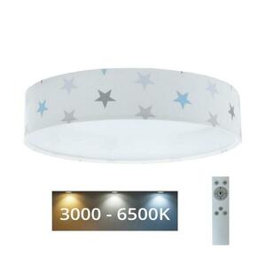 LED Dimmelhető lámpa GALAXY KIDS LED/24W/230V csillagok fehér/szürke/kék + távirányító kép