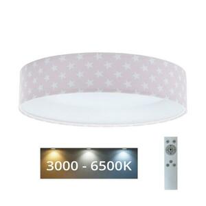 LED Dimmelhető lámpa GALAXY KIDS LED/24W/230V csillagok rózsaszín/fehér + távirányító kép