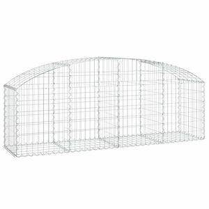 vidaXL íves horganyzott vas gabion kosár 200x50x60/80 cm kép