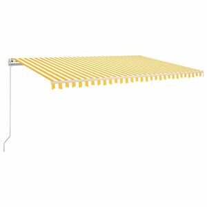 vidaXL sárga és fehér kézzel kihúzható napellenző 500 x 350 cm kép