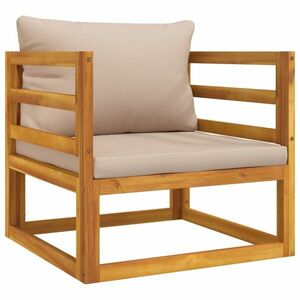 vidaXL tömör akácfa kerti szék tópszínű párnákkal kép