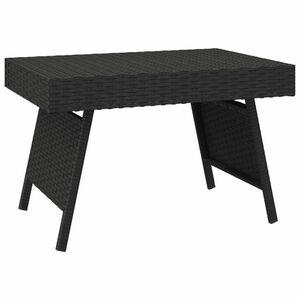 vidaXL fekete összecsukható polyrattan kisasztal 60 x 40 x 38 cm kép