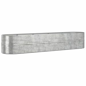 vidaXL ezüstszínű porszórt acél kerti magaságyás 368x80x68 cm kép