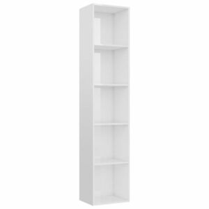 vidaXL magasfényű fehér forgácslap könyvszekrény 40 x 30 x 189 cm kép