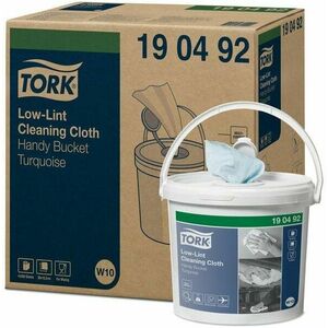 TORK Low-Lint, 200 lap, 30 × 16, 5 cm, 60 m, 1 rétegű, türkiz, vödörben, W10 kép