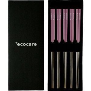 ECOCARE Box Silver-Pink fém sushi pálcika 10 db kép