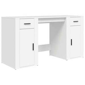 Fehér szerelt fa íróasztal szekrénnyel kép
