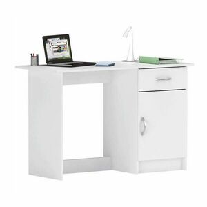 Számítógépasztal, 1 fiókkal, 108x51 cm, fehér - LILLY - Butopêa kép