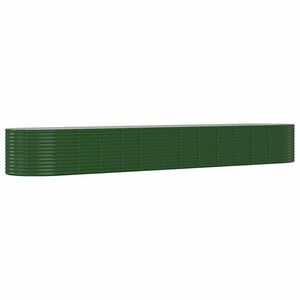 vidaXL zöld porszórt acél kerti magaságyás 554x100x68 cm kép