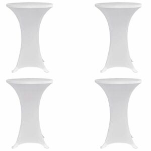 vidaXL 4 darab fehér sztreccs asztalterítő bárasztalhoz Ø60 cm kép
