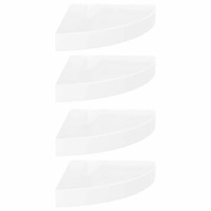 vidaXL 4 db magasfényű fehér MDF lebegő sarokpolc 25 x 25 x 3, 8 cm kép