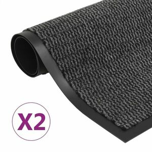 vidaXL 2 db antracitszürke négyszögletes szennyfogó szőnyeg 80x120 cm kép