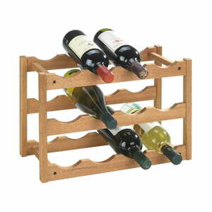 Loft bortartó diófa állvány, 12 db palackhoz - Wenko kép