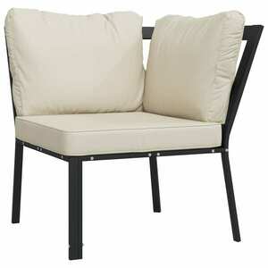 vidaXL acél kerti szék homokszínű párnákkal 76 x 76 x 79 cm kép