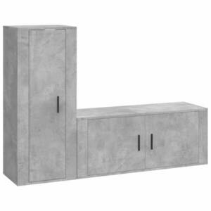 vidaXL 2 részes betonszürke szerelt fa TV-szekrényszett kép