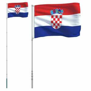 vidaXL alumínium horvát zászló és rúd 5, 55 m kép