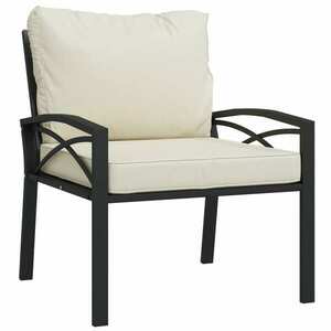 vidaXL acél kerti szék homokszínű párnákkal 68 x 76 x 79 cm kép