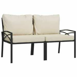 vidaXL 2 db acél kerti szék homokszínű párnákkal 62 x 75 x 79 cm kép