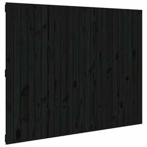 vidaXL fekete tömör fenyőfa fali fejtámla 146, 5x3x110 cm kép
