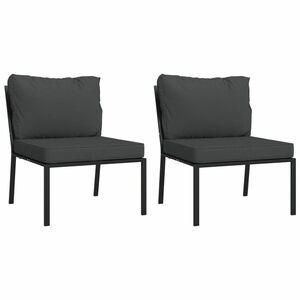 vidaXL 2 db acél kerti szék szürke párnákkal 60 x 74 x 79 cm kép