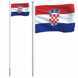 vidaXL alumínium horvát zászló és rúd 6, 23 m kép