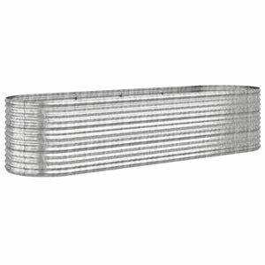 vidaXL ezüstszínű porszórt acél kerti magaságyás 296x80x68 cm kép