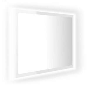 vidaXL magasfényű fehér akril LED-es fürdőszobatükör 60x8, 5x37 cm kép