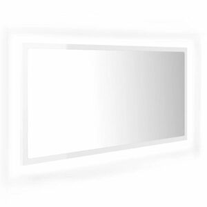 vidaXL magasfényű fehér akril LED-es fürdőszobatükör 90x8, 5x37 cm kép